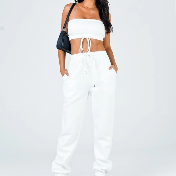 Princess Polly Pants - PRINCESS POLLY CLAUDEA CROP TOP SWEATER LOUNGE SET